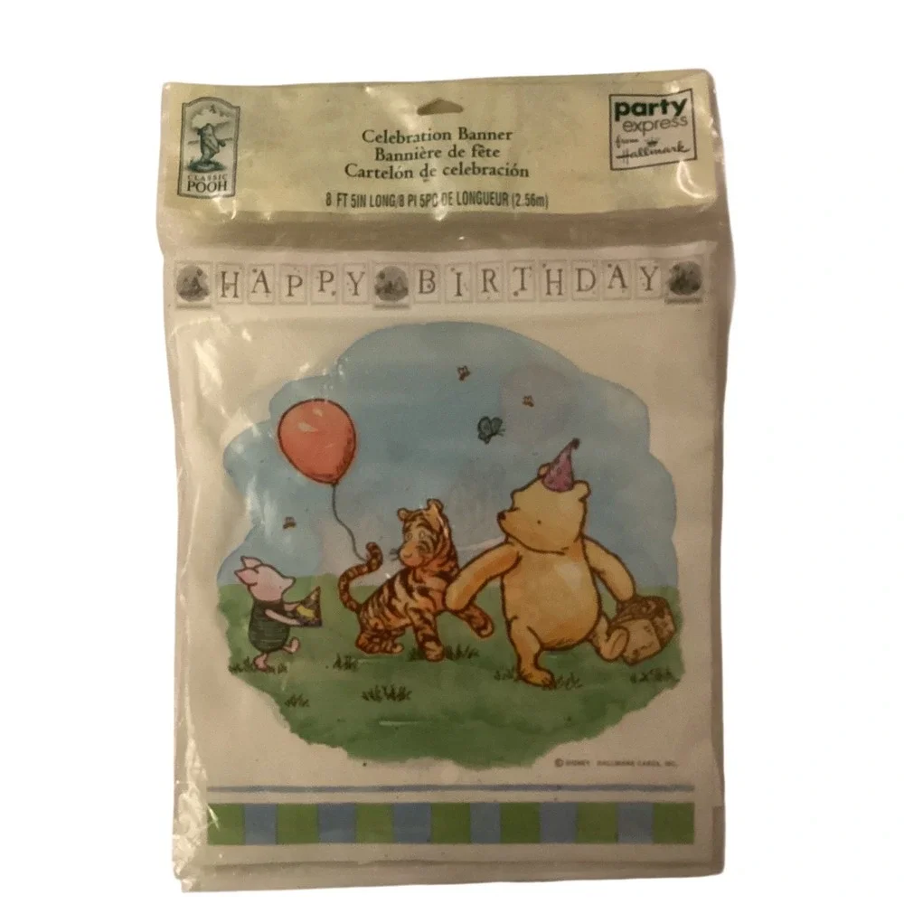 Classic Winnie the Pooh Happy Birthday Banners Hallmark 8ft 5